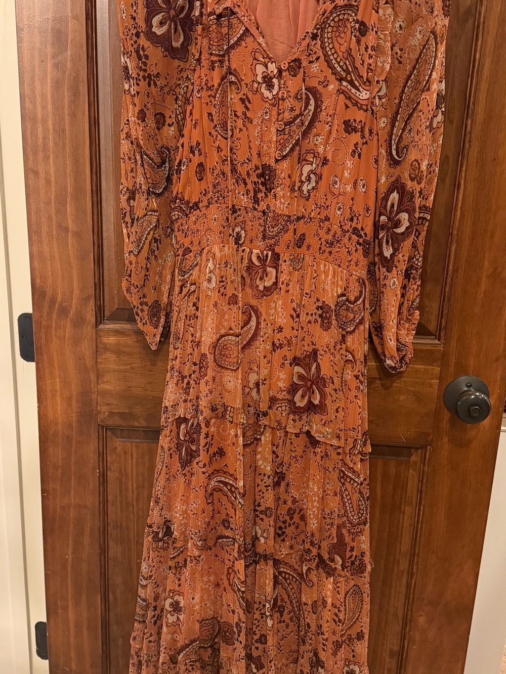 Cleobella Rust Paisley Boho Maxi Dress